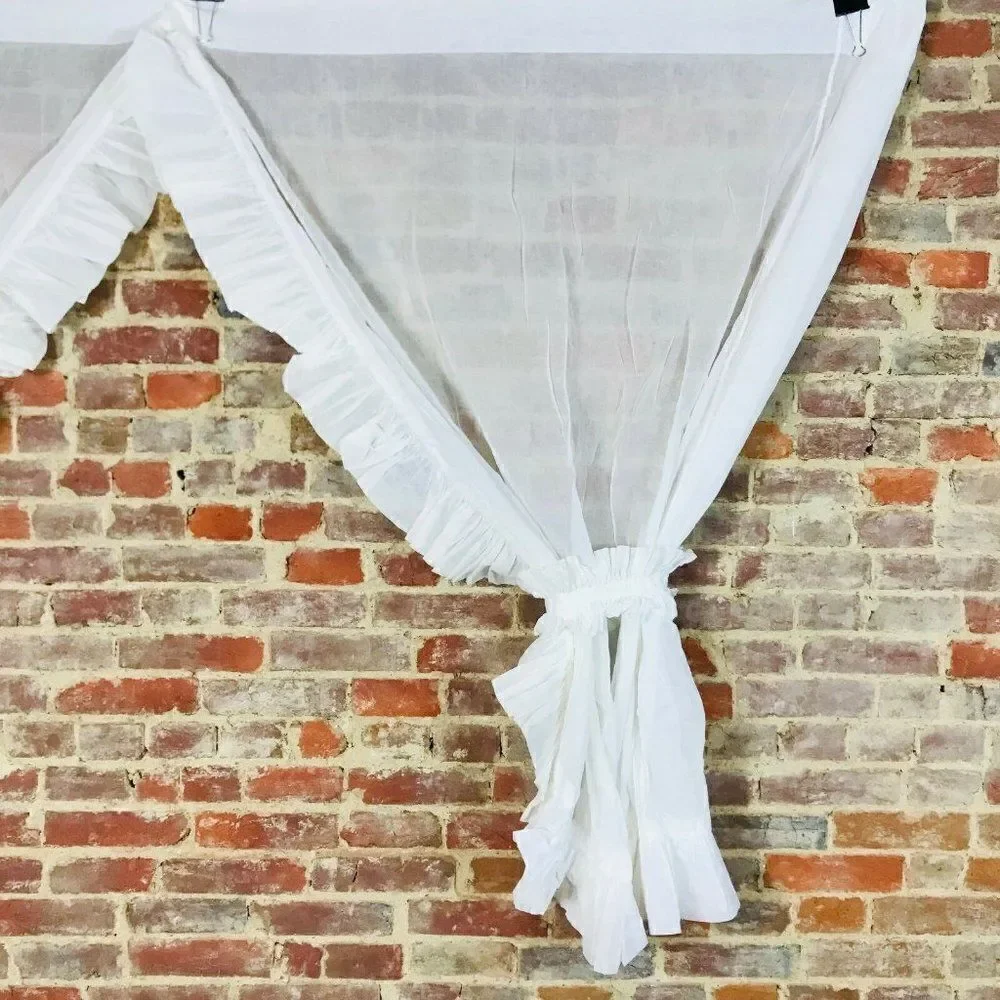 Curtain Lace Panel Semi Sheer Country 69x61” VTG